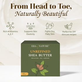 era of nature close-up of creamy shea butter texture for smooth application