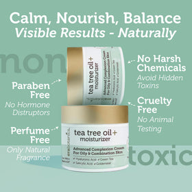 Era Organics cream applied to cheek illustrating even spread and non-greasy finish