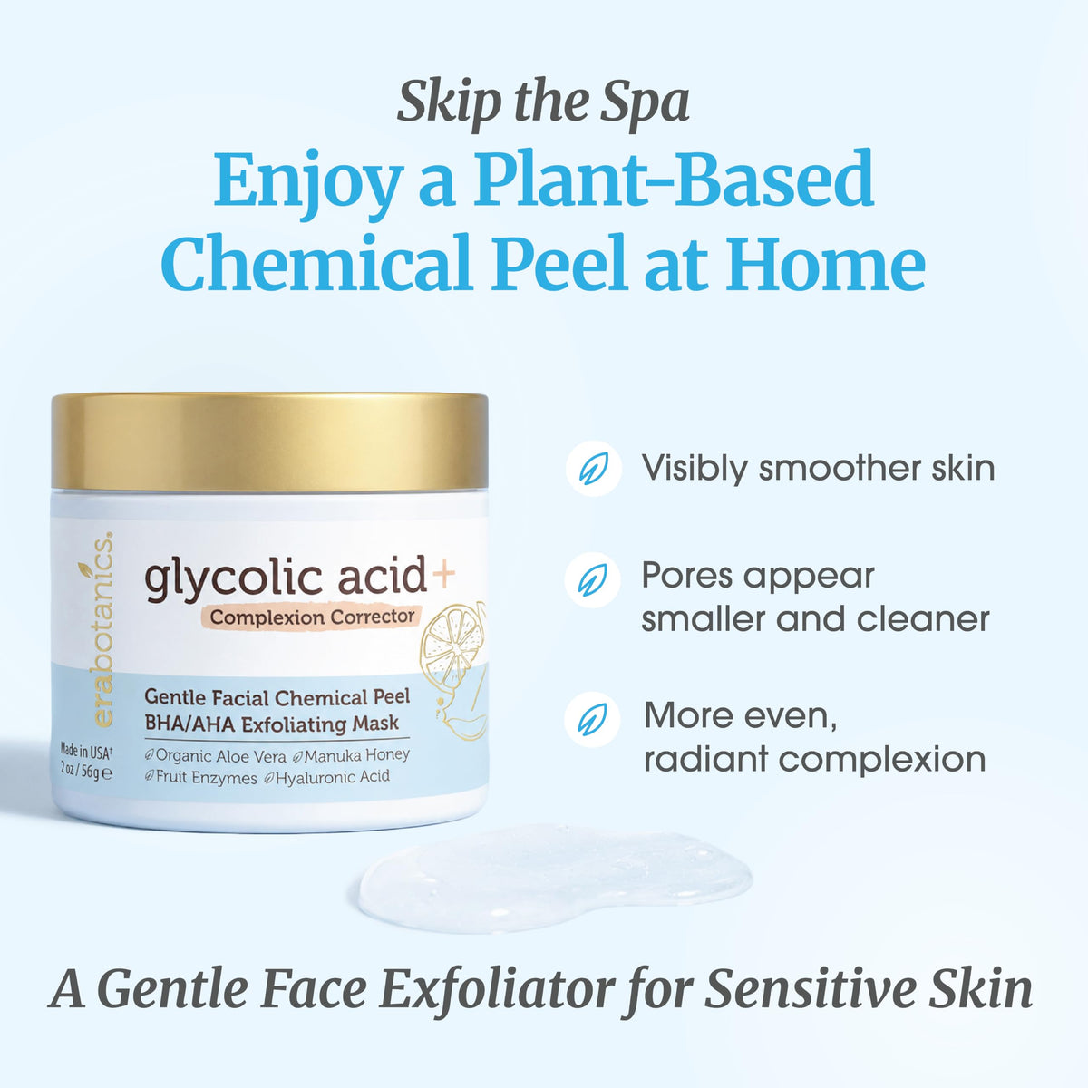 Era Organics gel texture close-up highlighting smooth, non-abrasive formula