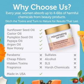 Era Organics application demo patting balm under eye demonstrating gentle absorption benefit