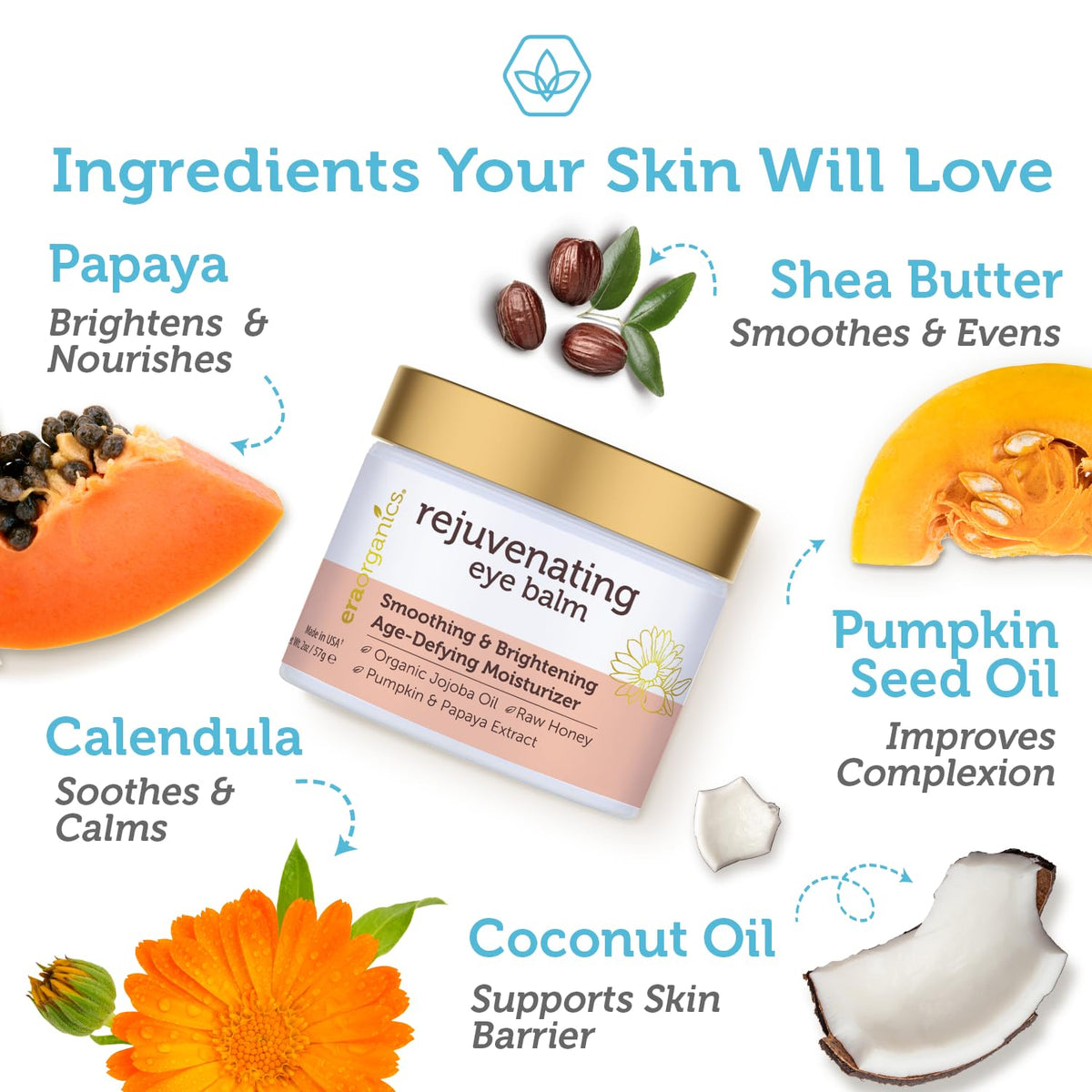 Era Organics cream texture close-up highlighting rich buttery moisturization benefit