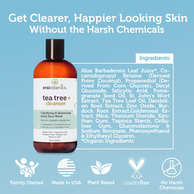 Era Organics bottle on bathroom shelf conveying a clean skincare routine