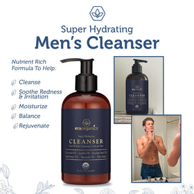 Era Organics in-shower use showing hydrating cleanse and comfortable skin feel