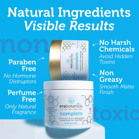 Era Organics cream applied on hand demonstrating non-greasy finish