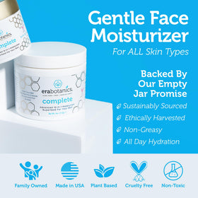 Era Organics jar on bathroom vanity showing daily skincare routine benefit