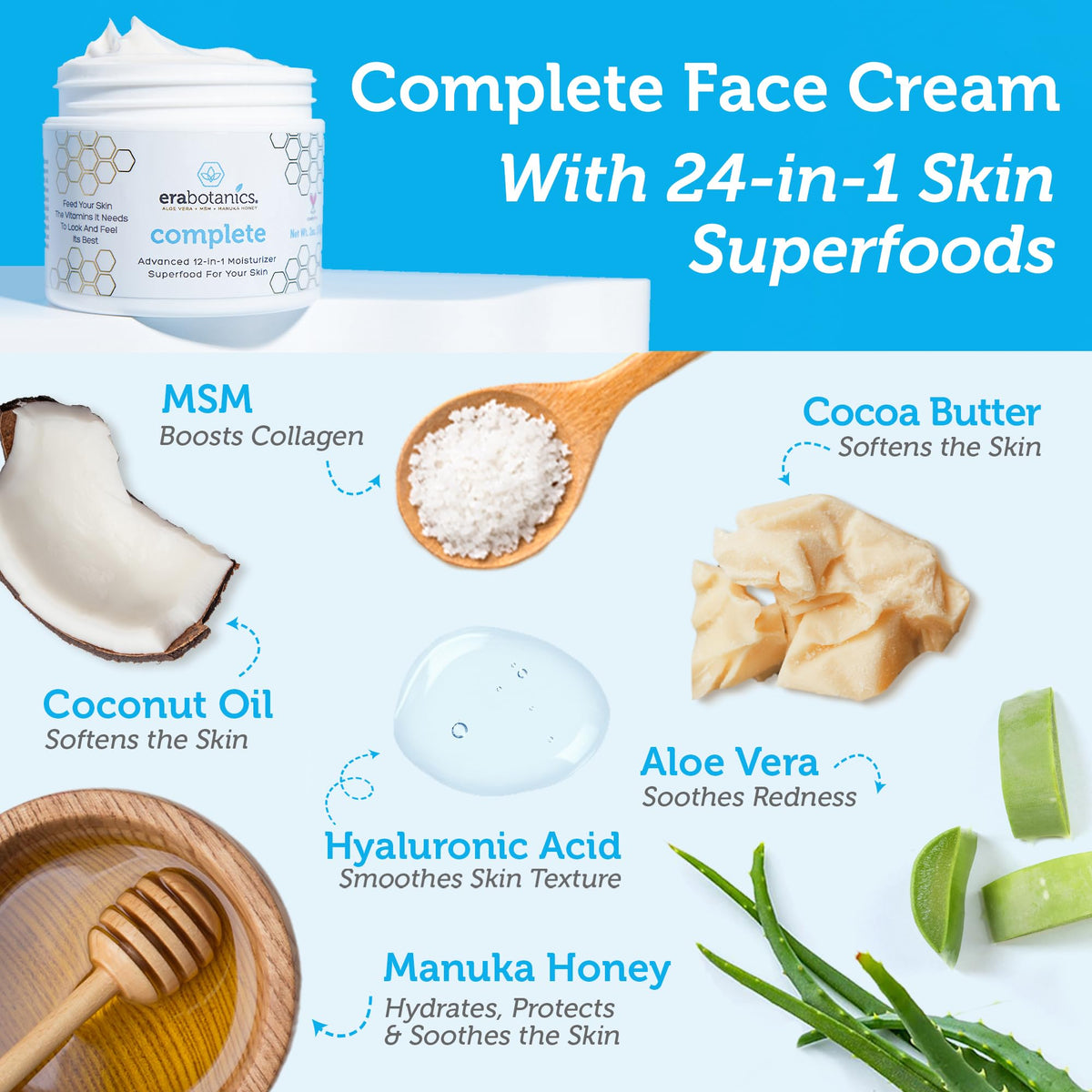 Era Organics creamy texture close-up illustrating fast-absorbing hydration
