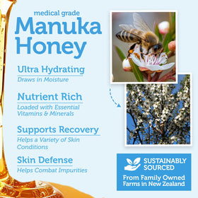 Era Organics label close-up highlighting manuka honey and superfood ingredients