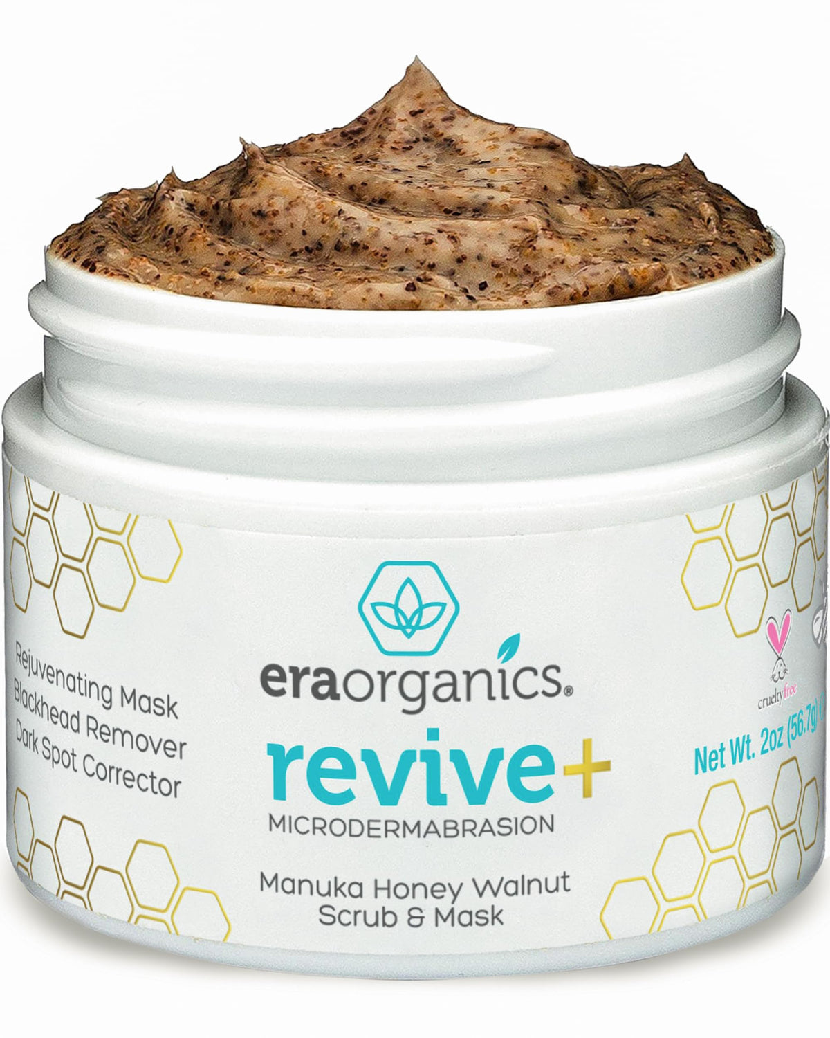 Era Organics scrub in bathroom setting suggesting relaxing skincare ritual