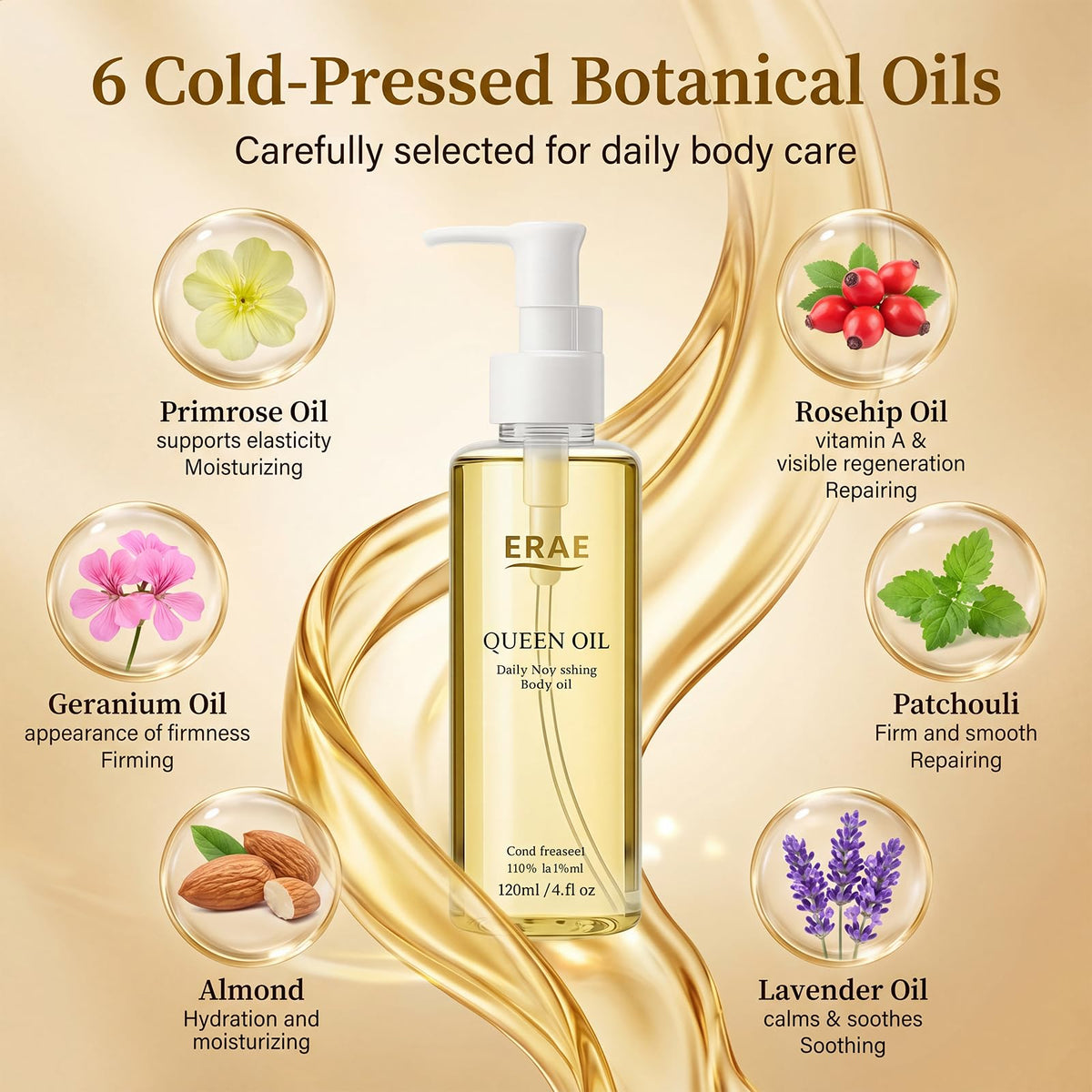 ERAE oil texture on skin close-up displaying fast-absorbing lightweight feel