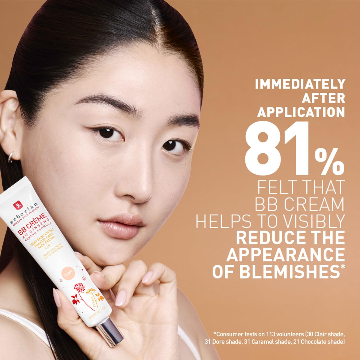 Erborian BB Cream ingredient label showing White Ginseng Complex benefits
