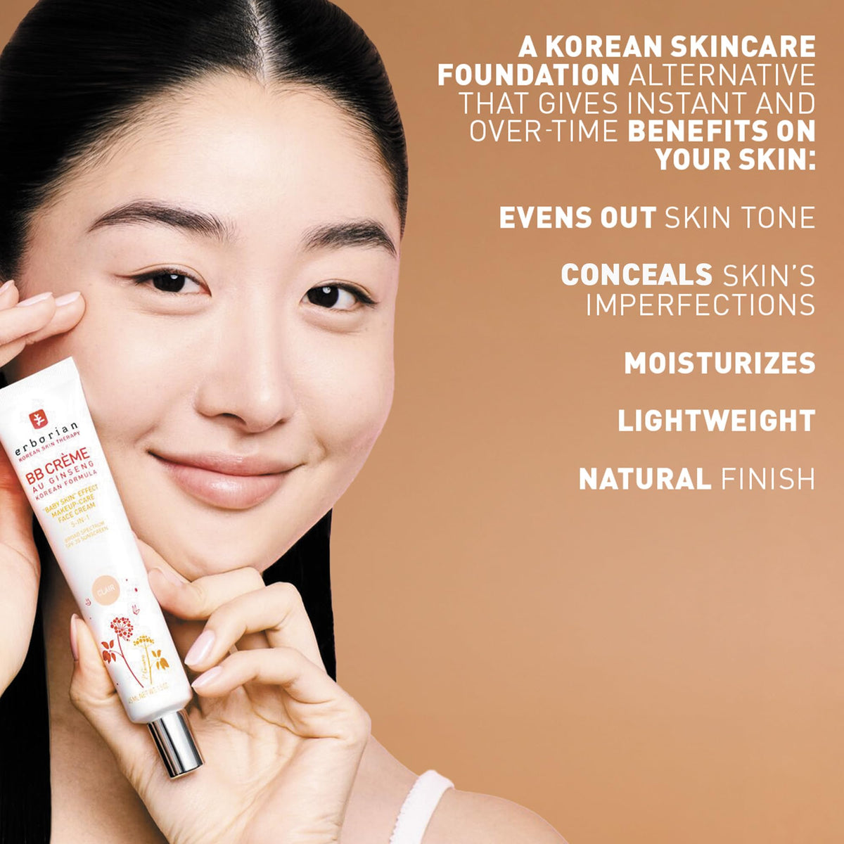 Erborian BB Cream open cap and dispenser demonstrating easy, controlled application