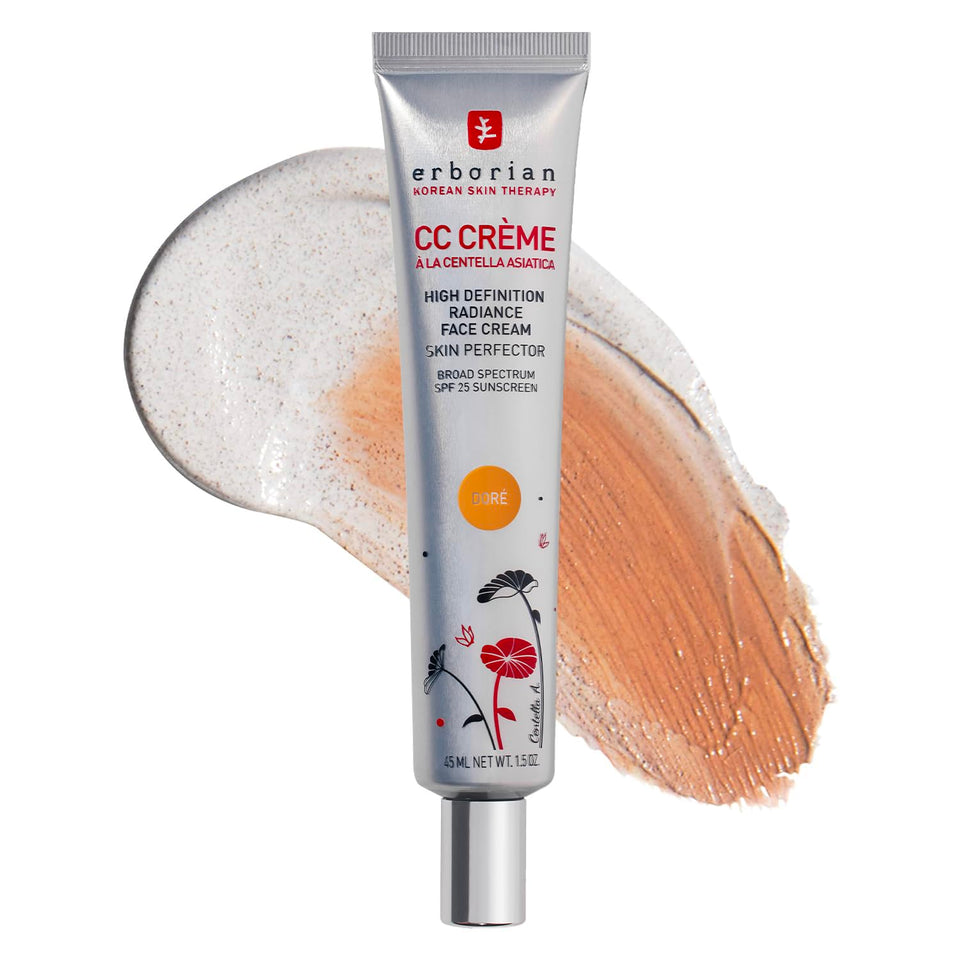 Erborian front tube showing product name and shade Doré for easy identification