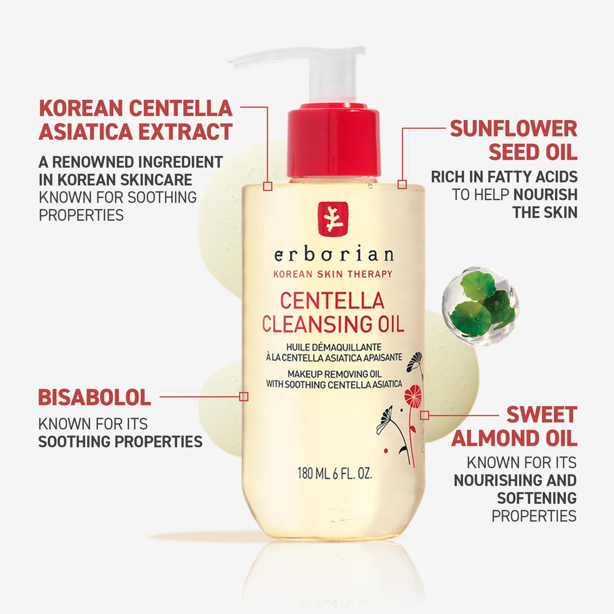 Erborian cleansing oil texture drop demonstrating light, fast-absorbing feel