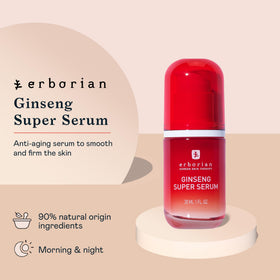 Erborian Ginseng Super Serum texture closeup highlighting lightweight hydrating gel