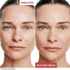 Erborian pore blurring before and after illustrating reduced appearance of pores
