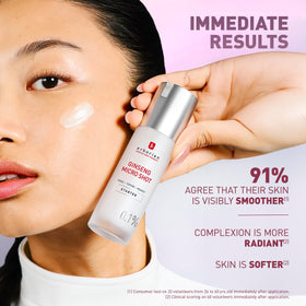 Erborian serum on fingertip showing lightweight texture and quick absorption