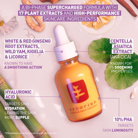 Erborian shaken emulsion texture close-up, lightweight finish for quick absorption