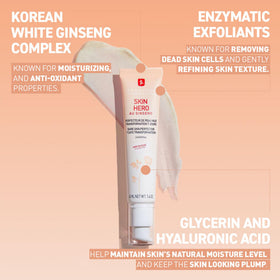 Erborian Skin Hero before and after cheek comparison showing refined skin texture