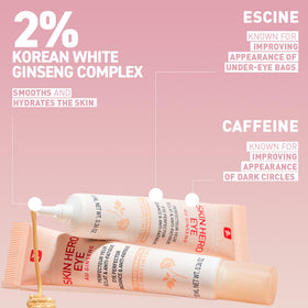 Erborian Skin Hero Eye tube label close-up highlighting ingredients and clean formulation