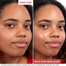 Erborian Skin Hero Glow held in hand to show 40 mL scale and portability