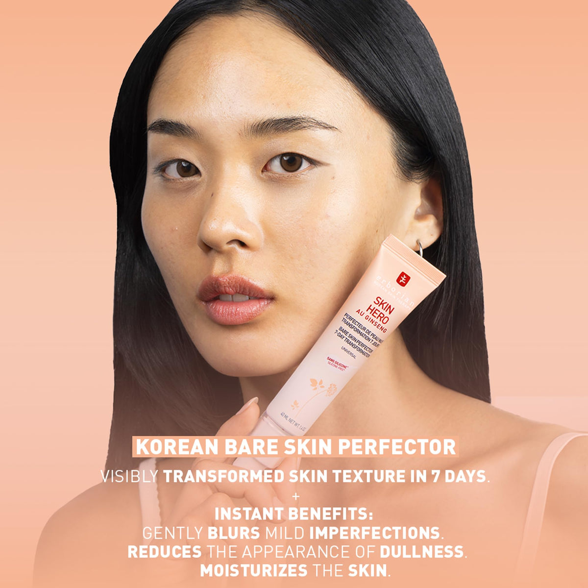 Erborian Skin Hero texture shot displaying lightweight cream for smooth finish