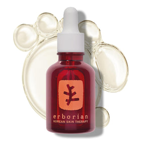 Erborian front packaging showing bottle and box highlighting benefits
