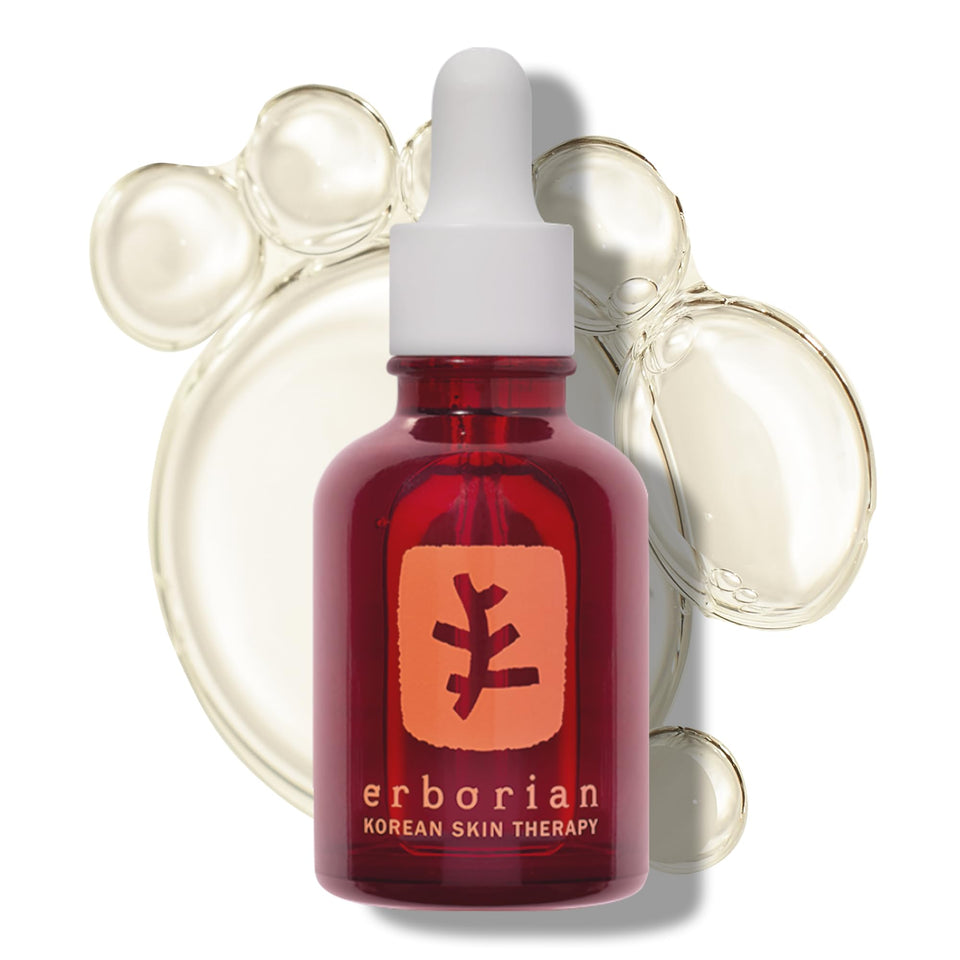 Erborian front packaging showing bottle and box highlighting benefits