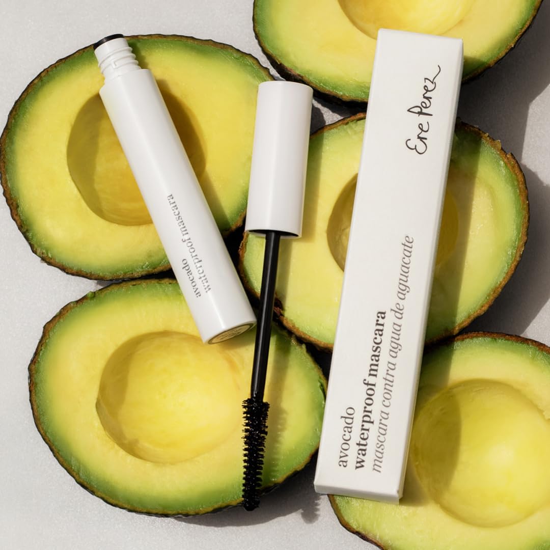 Ere Perez avocado and mamey oils display highlighting nourishing ingredient benefits