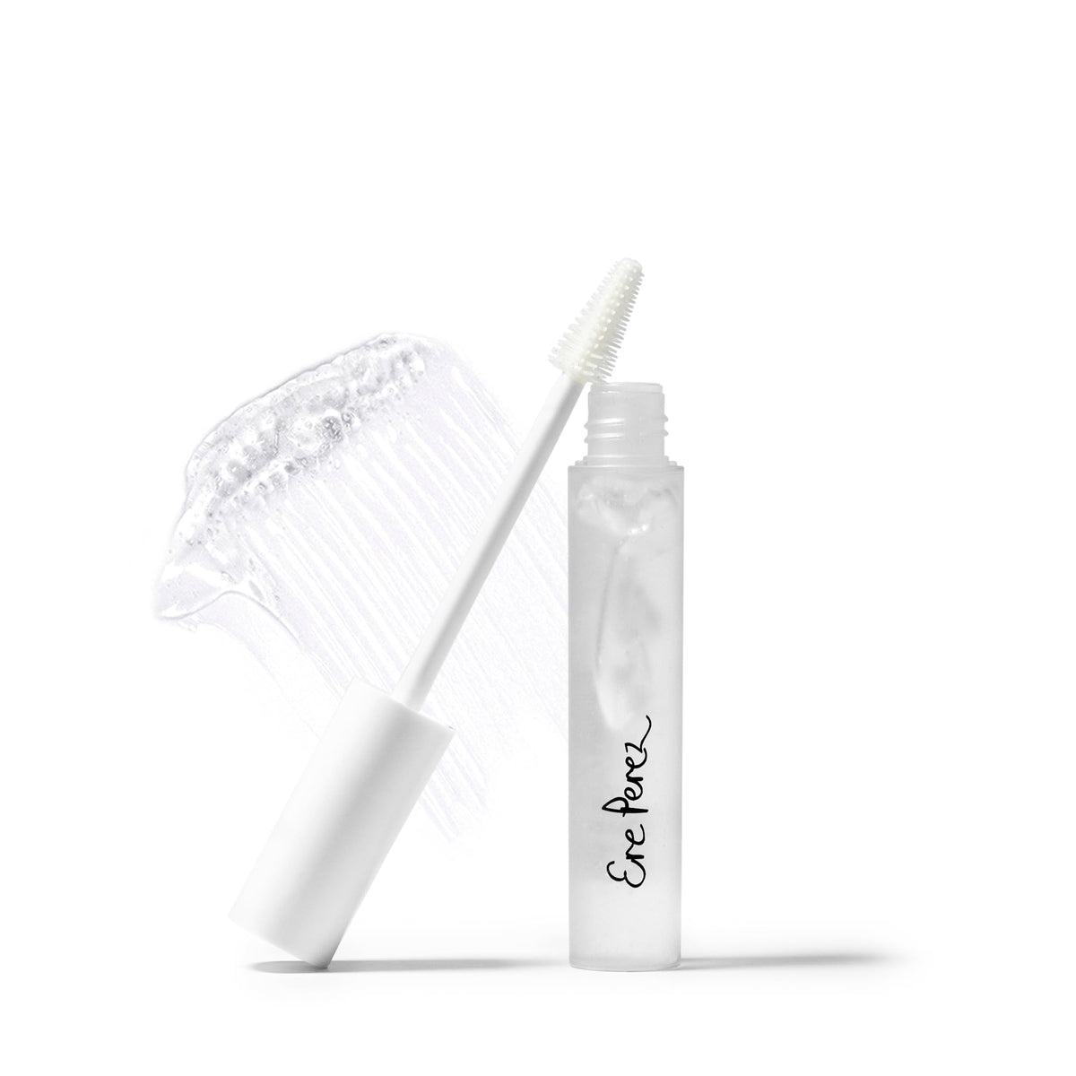 Ere Perez clear gel front packaging showing compact tube and label benefits