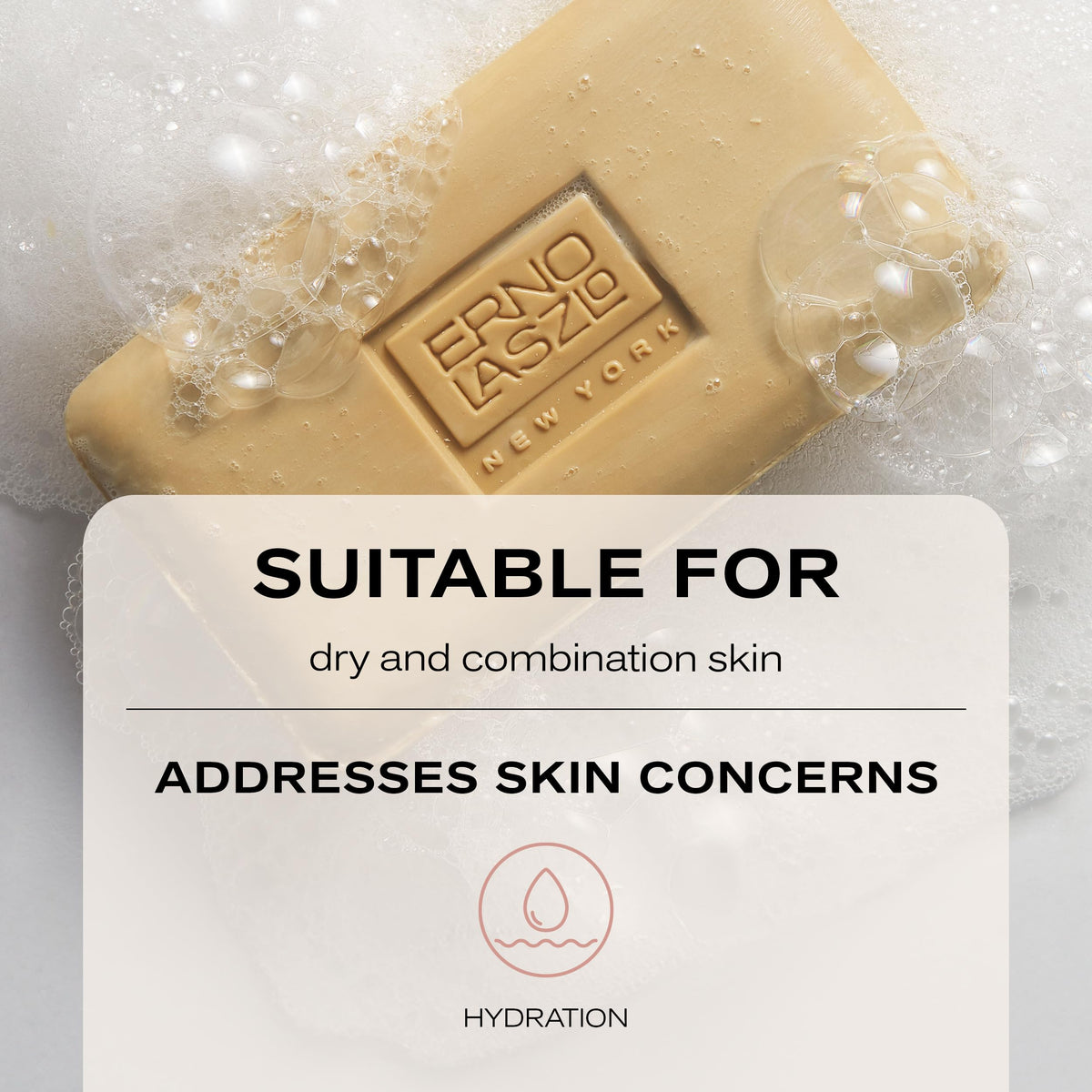 Erno Laszlo bar held in hand to show travel-friendly size benefit