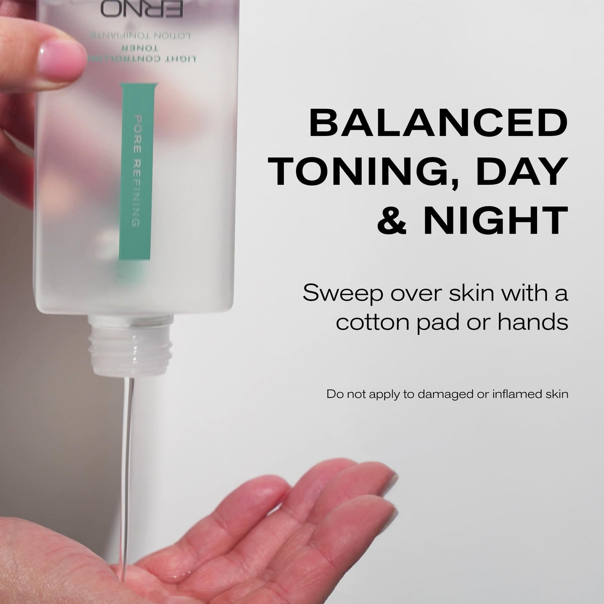 Toner bottle beside cleanser showing Erno Laszlo layering in skincare routine