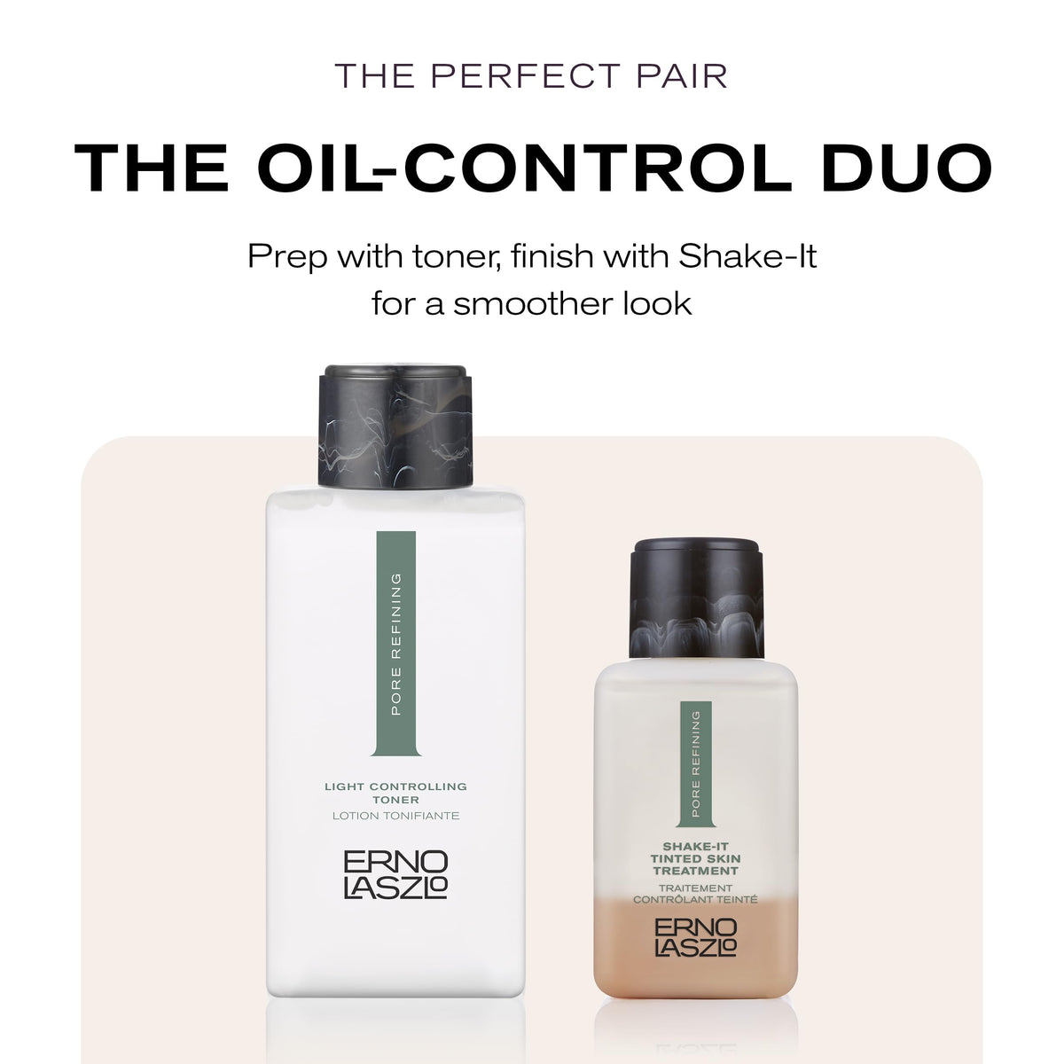 Erno Laszlo toner on bathroom shelf in lifestyle setting promoting daily use