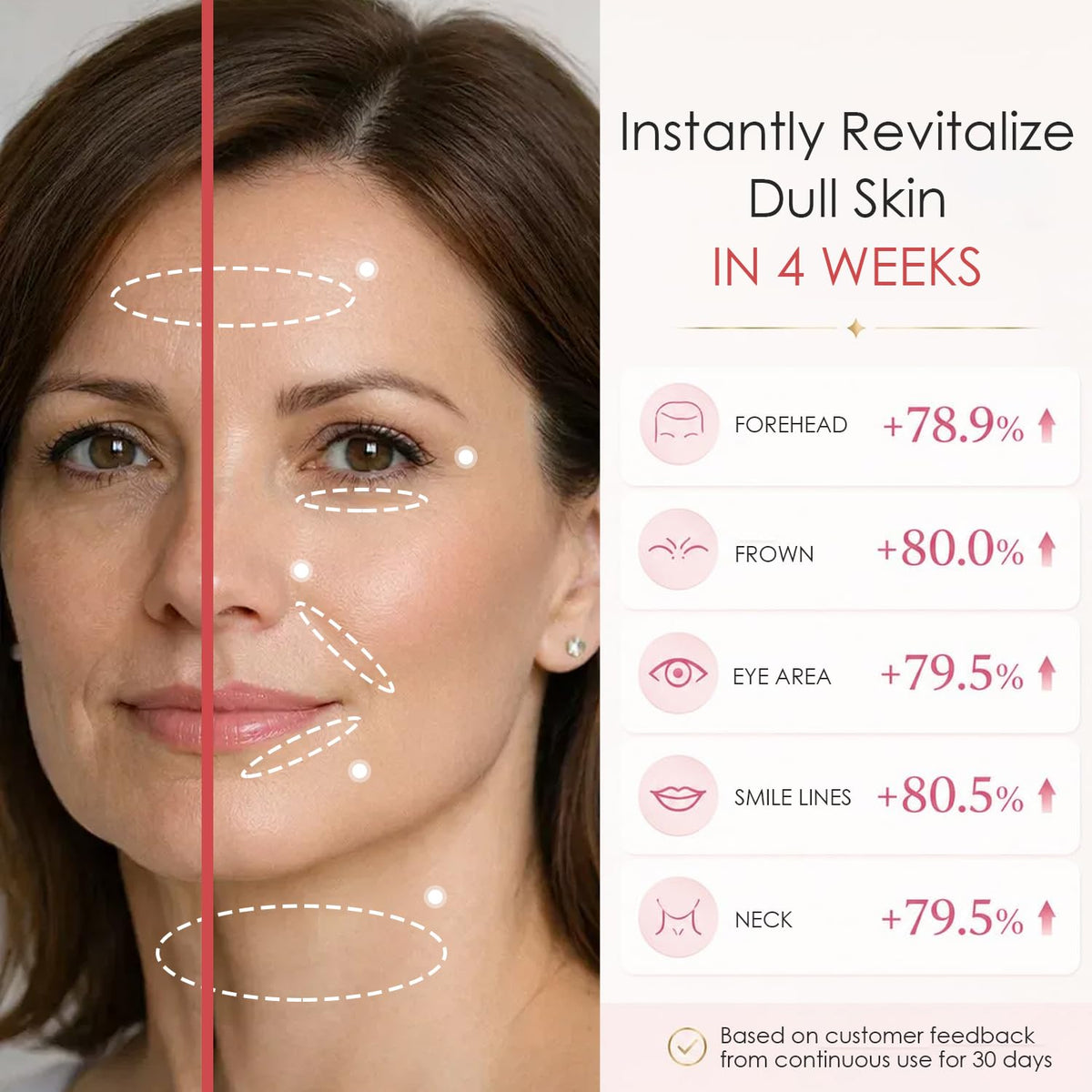 ERRECI applying stick under eye to demonstrate precise targeted smoothing and hydration benefit