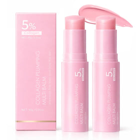 ERRECI front packaging showing two pink collagen balm sticks for travel-friendly hydration