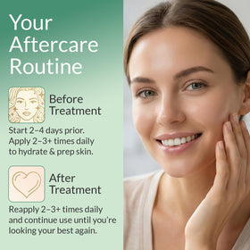 Escentile Recover+ displayed on bathroom vanity for daily at-home aftercare routine