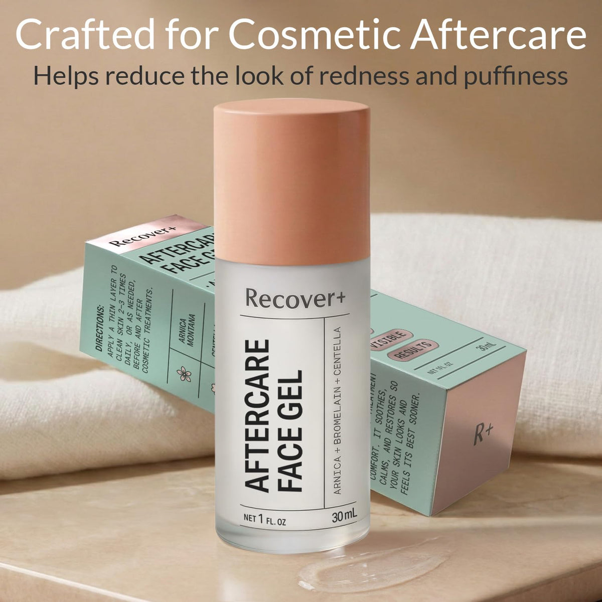 Escentile gel tube beside coin to show 1 fl oz size and travel-friendly convenience