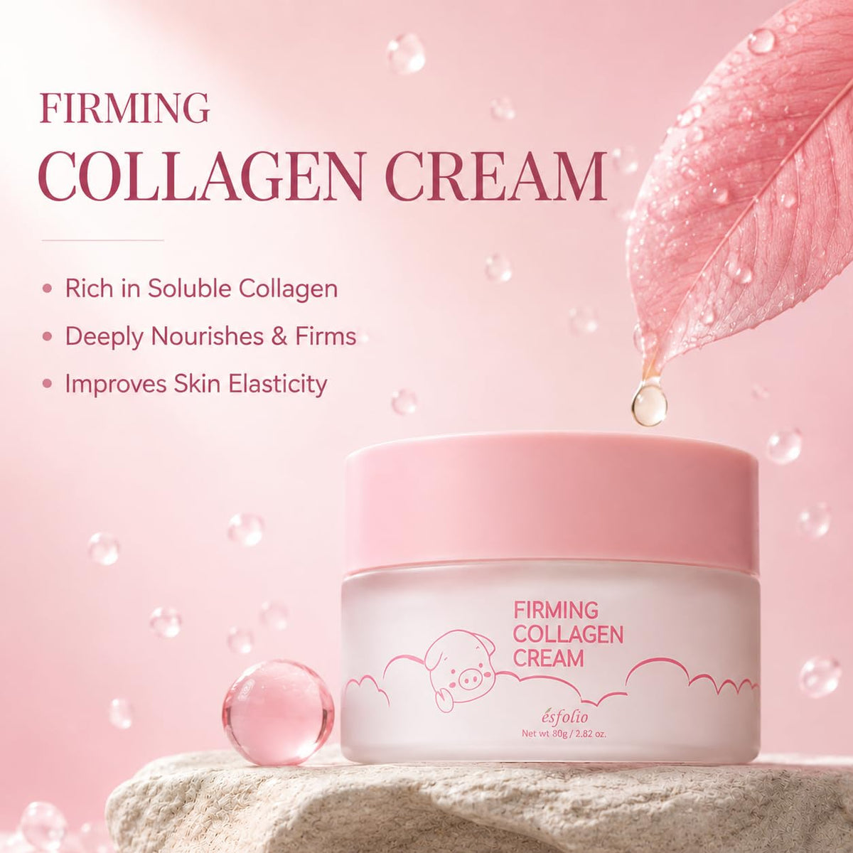 esfolio open cream texture close-up highlighting smooth spreadability benefit