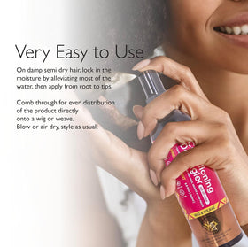 Esha mist on synthetic fiber demonstrating detangling benefit