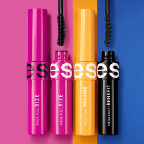 ESIKA Pro Mega mascara worn on lashes in lifestyle shot showing visible length
