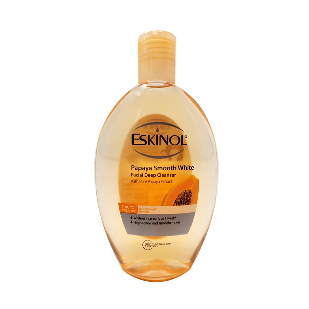 Eskinol size comparison in hand showing 225 ml bottle for scale and travel convenience