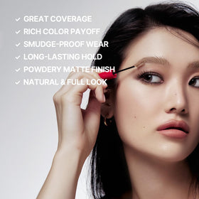 Espoir on a beauty desk being applied to brows showing everyday use