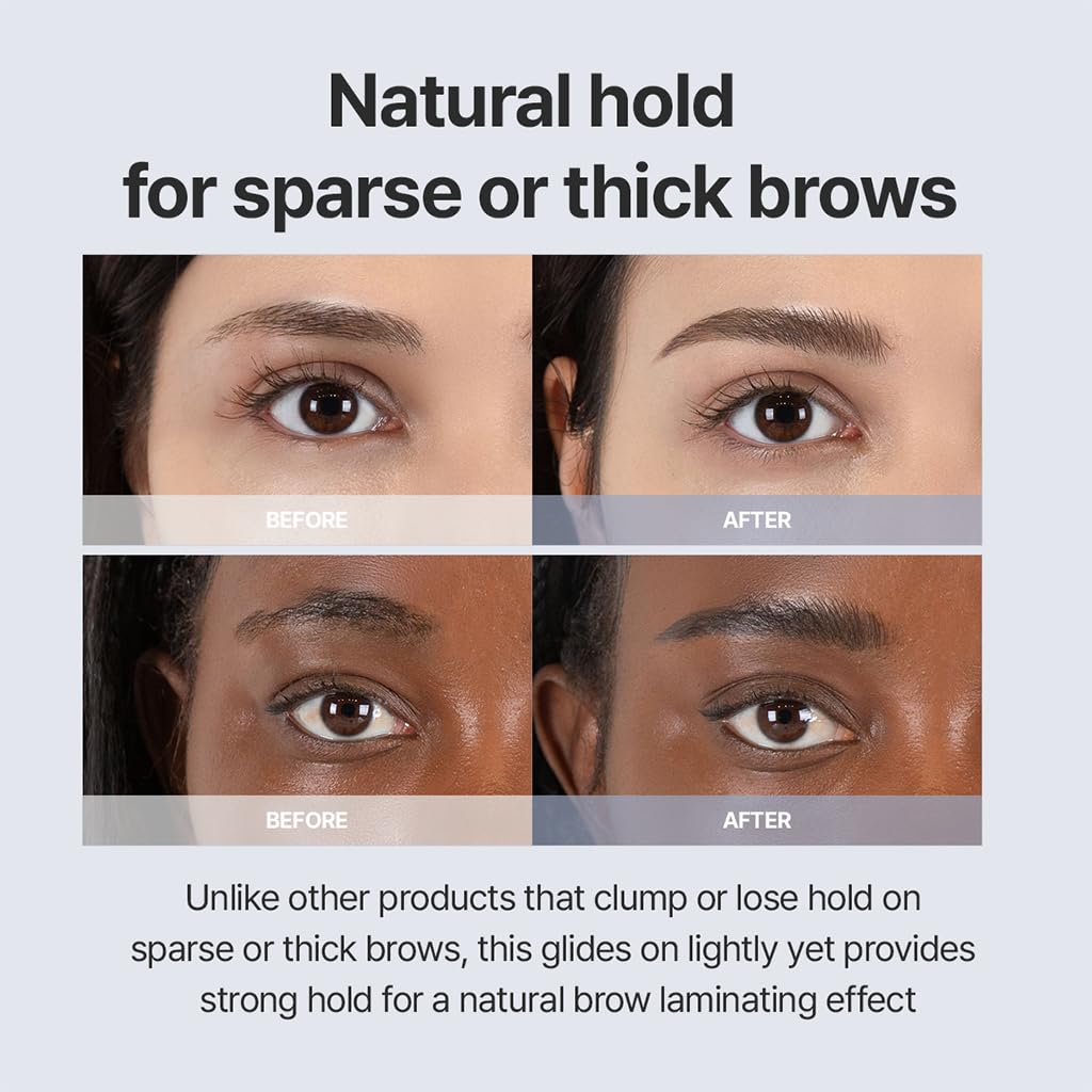 Espoir before and after brows comparison showing cleaner shape