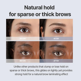 Espoir before and after brows comparison showing cleaner shape