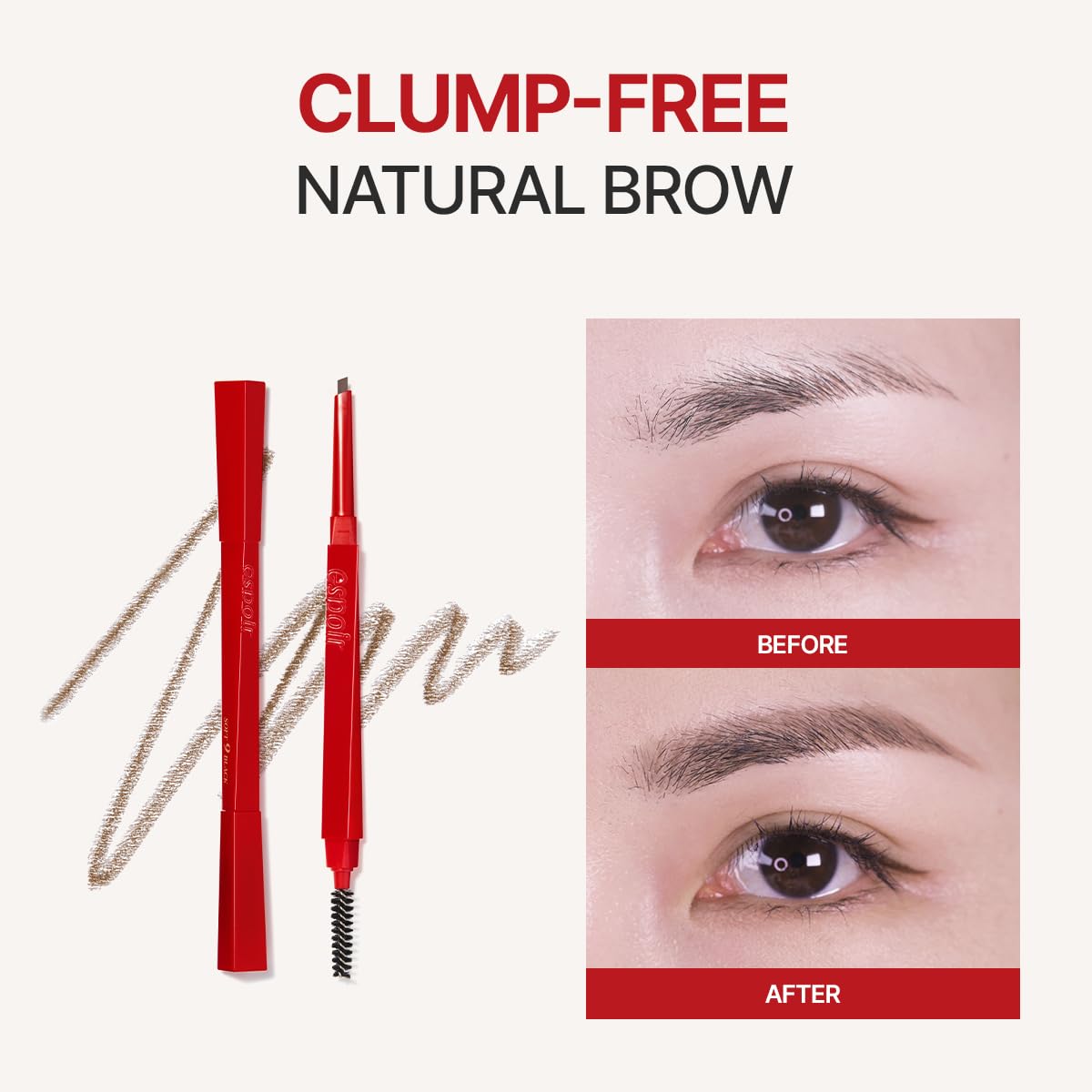 Espoir sharp brush close-up blending eyebrow strokes for natural texture