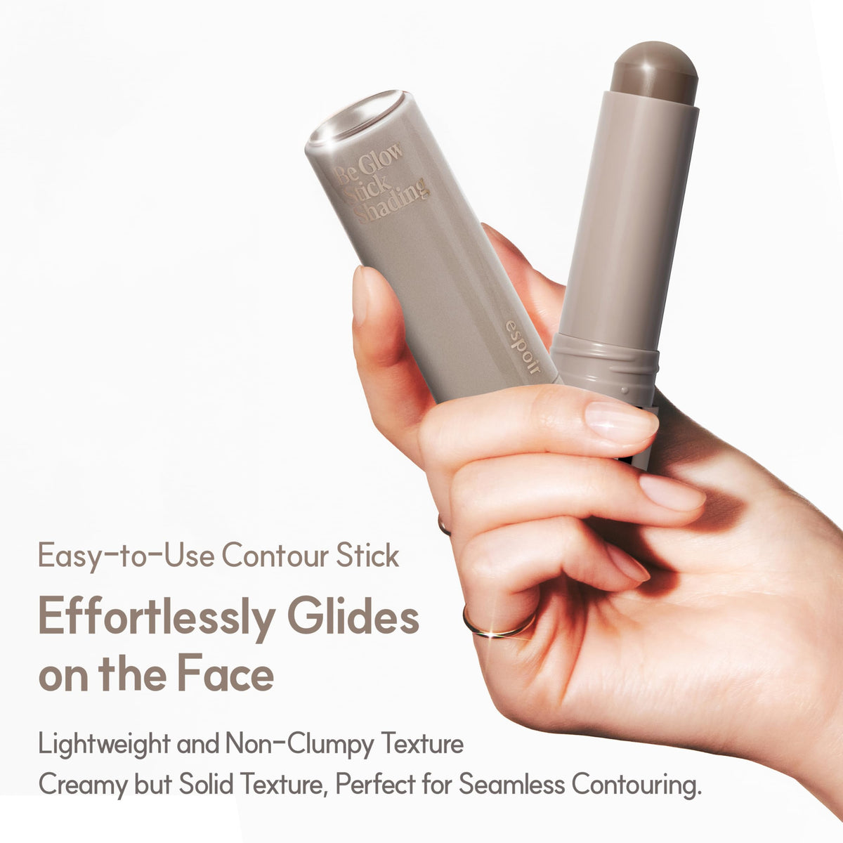 Espoir shading stick along jawline showing precise definition benefit
