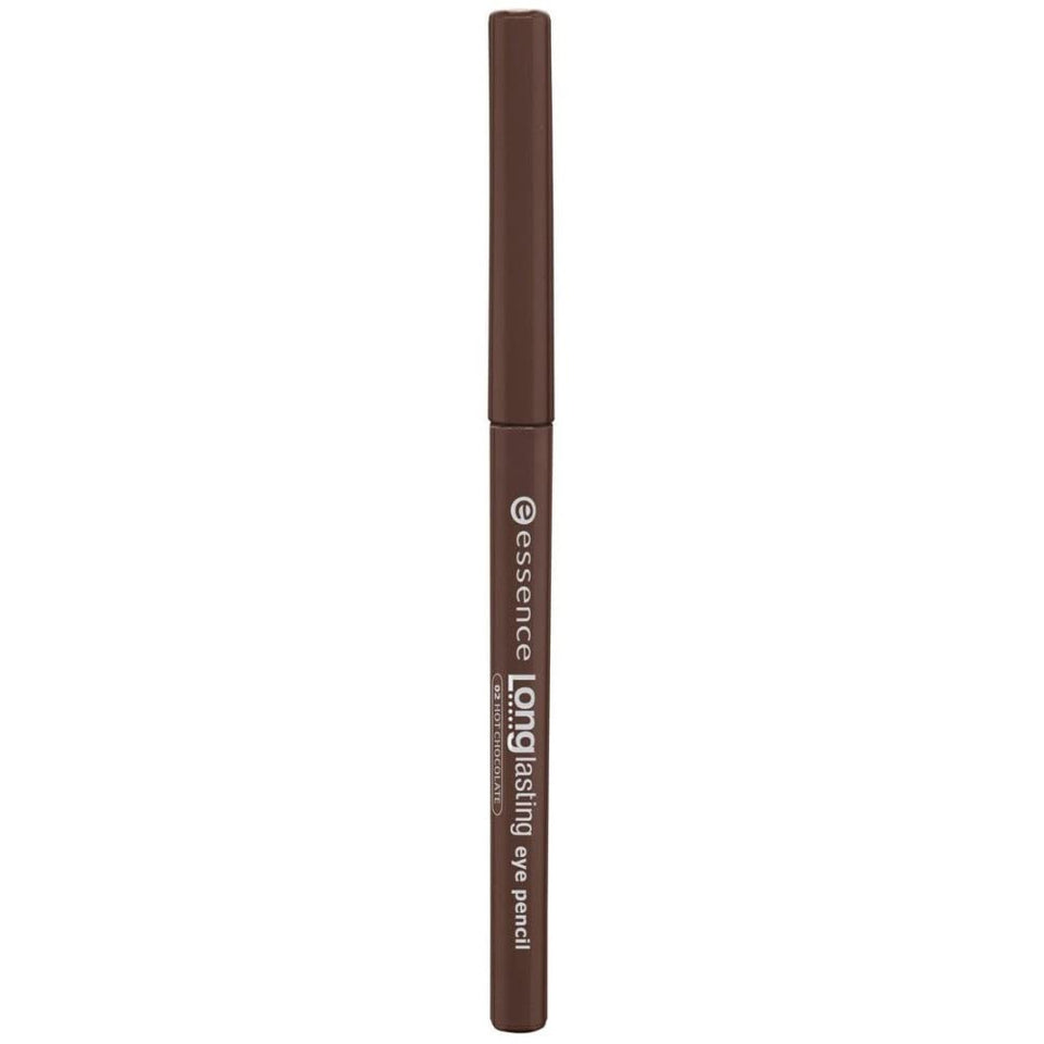 Essence Cosmetics front view of five brown eye pencils showing packaging and value