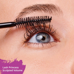 Essence Cosmetics before and after lashes showcasing defined volumized effect