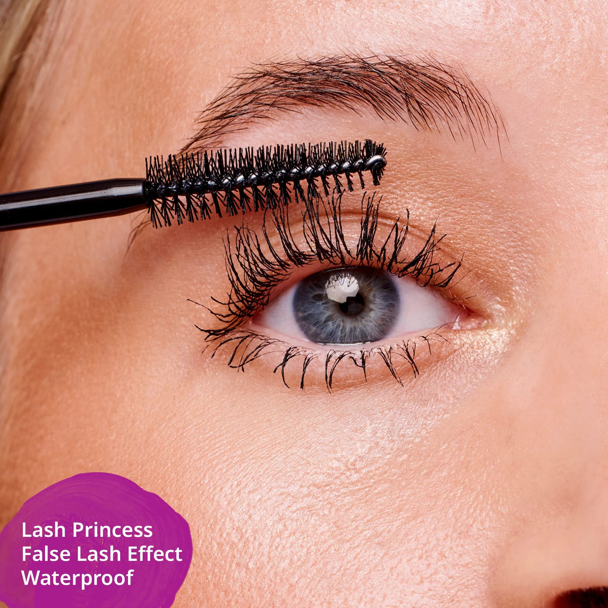 essence mascara swatch on arm demonstrating intense black pigment