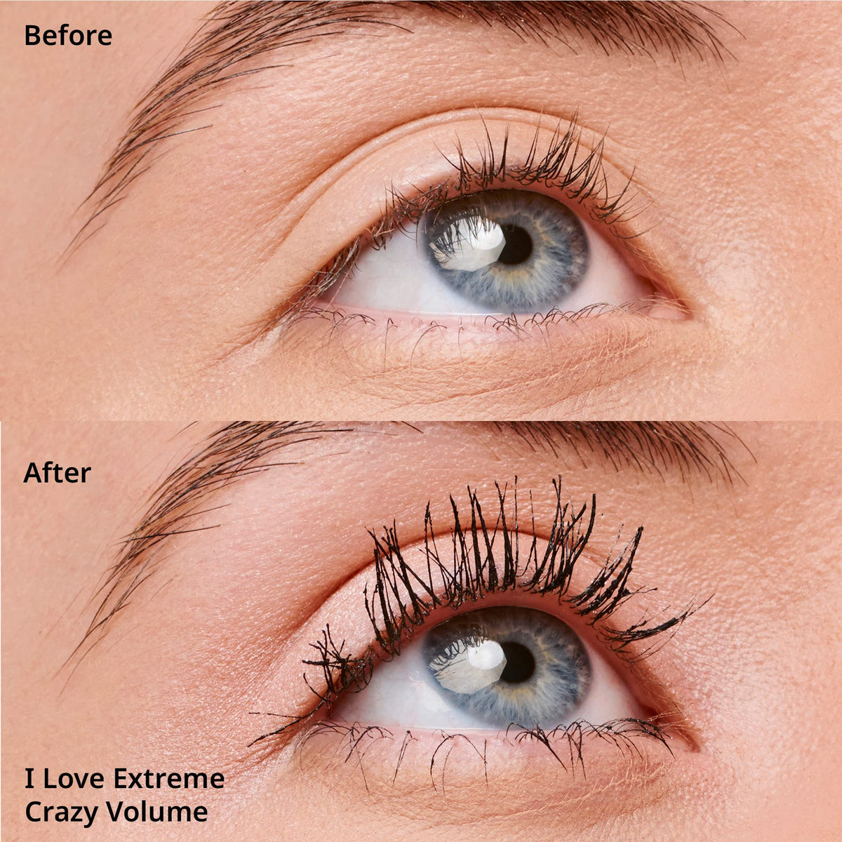 essence mascara texture swatch on skin showing pigment payoff and smooth application