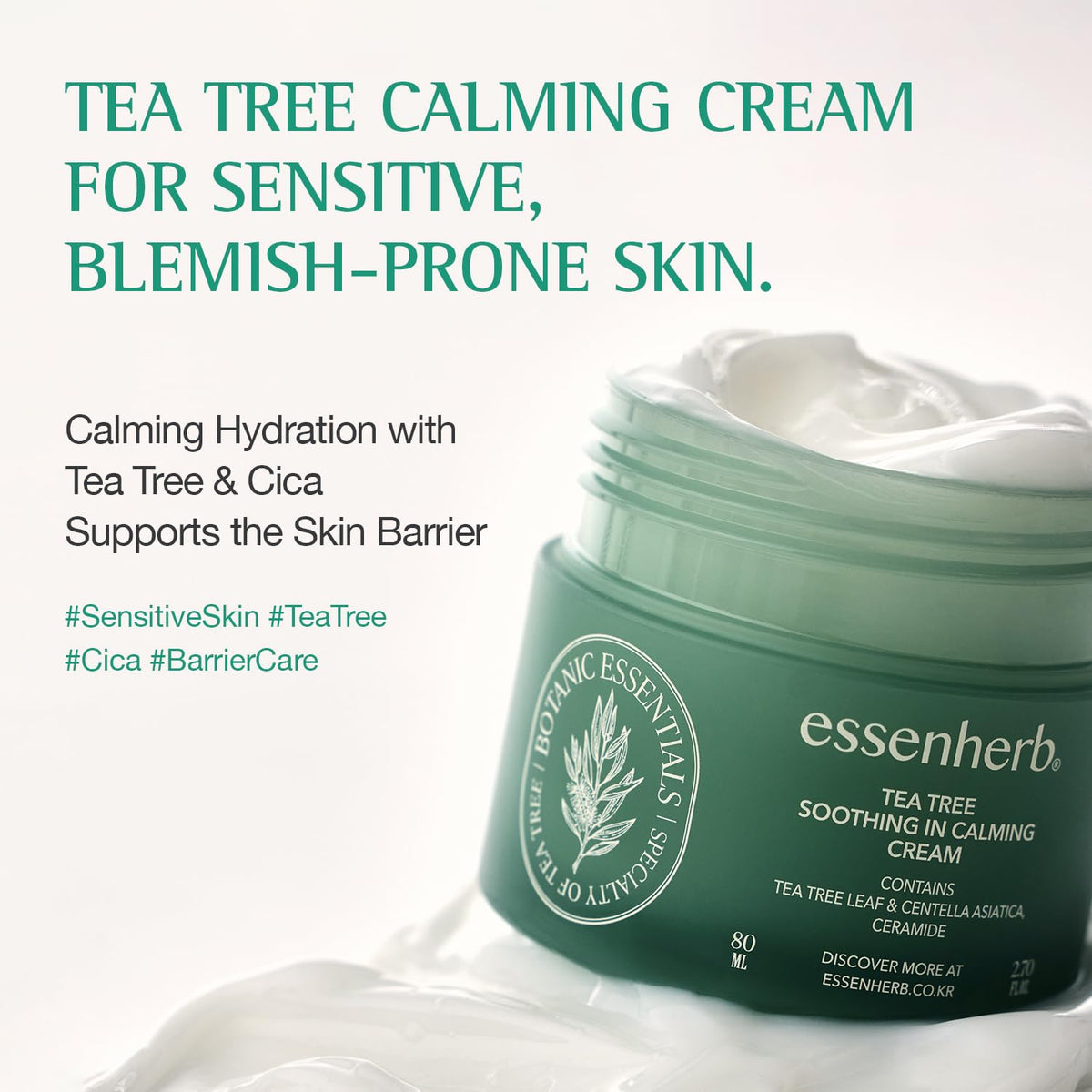 ESSENHERB used under makeup in daytime routine, layers without pilling